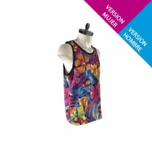 PLAYERA-TANK TRAINING FLORES POLYNESICAS MULTICOLOR