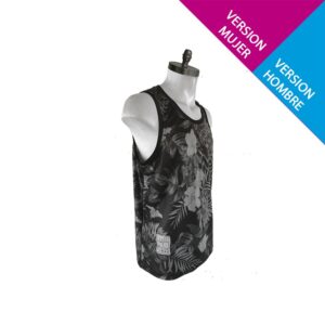 PLAYERA-TANK TRAINING VEGETACION NEGRA
