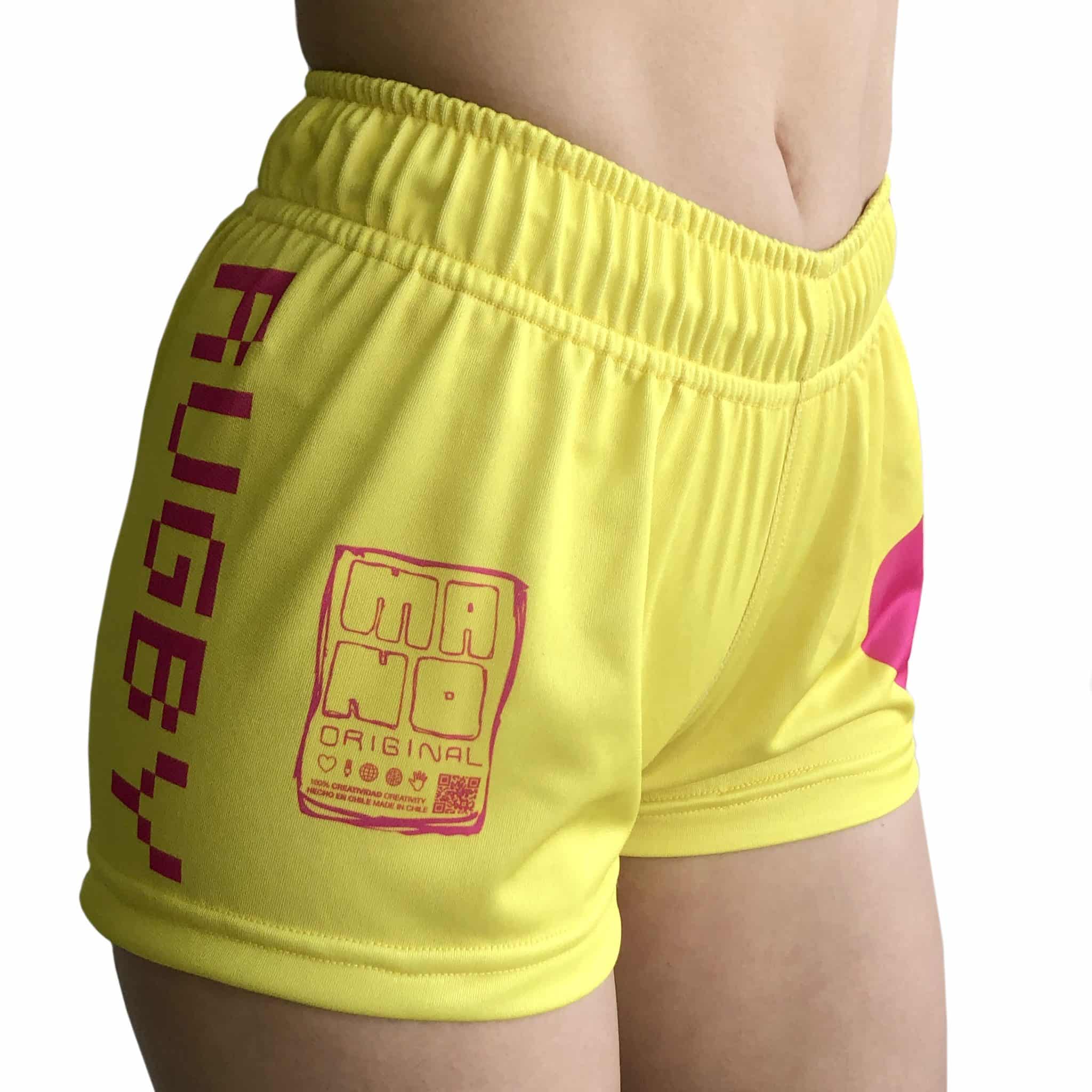 SHORT RUGBY TRAINING MANO AMARILLO MAGENTA - Imagen 3