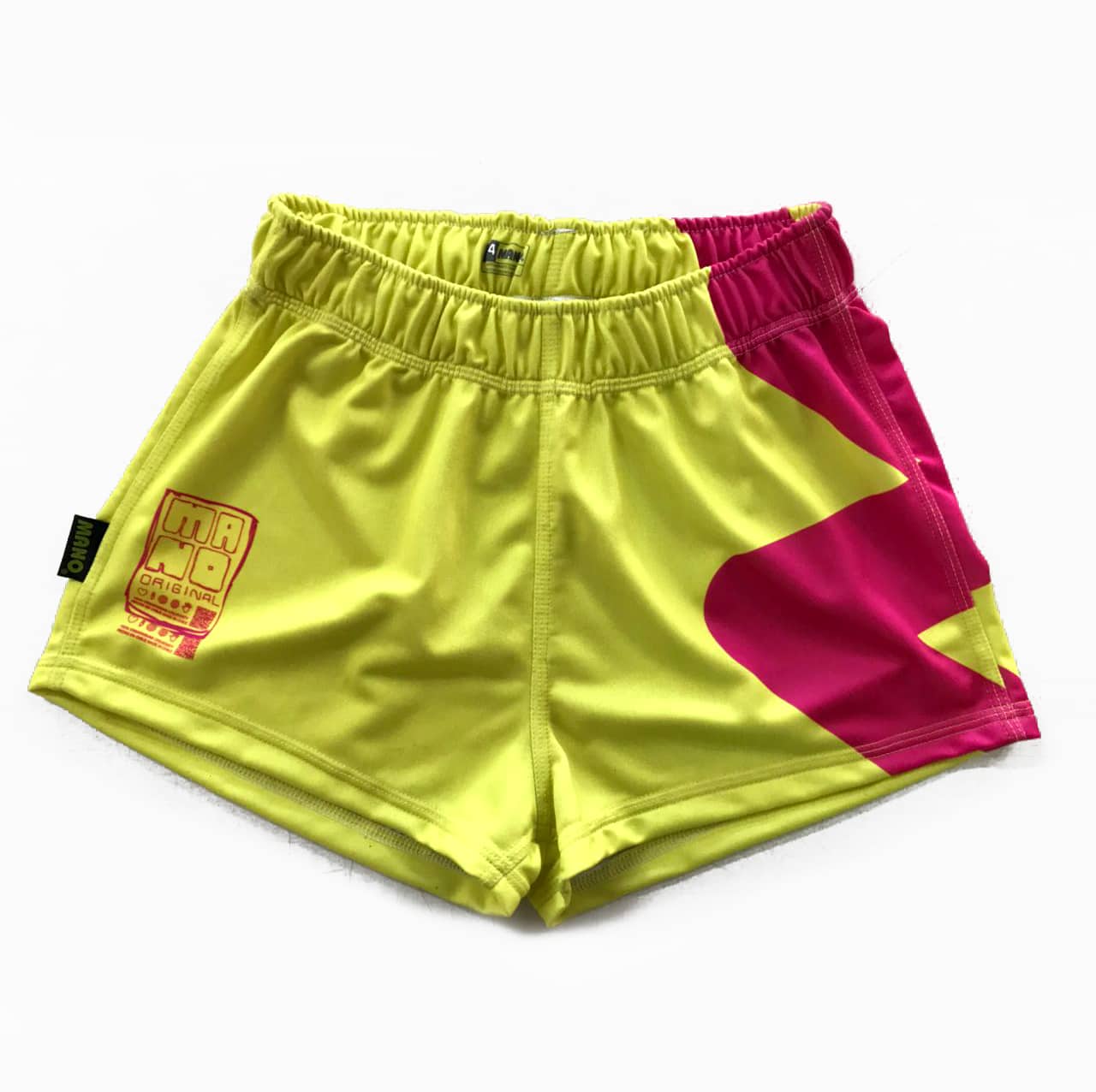 SHORT RUGBY TRAINING MANO AMARILLO MAGENTA - Imagen 2