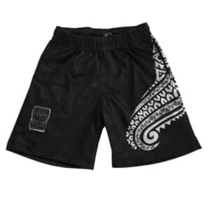 SHORT LARGO C/ BOLSILLOS NEGRO TRIBAL POLINESICO