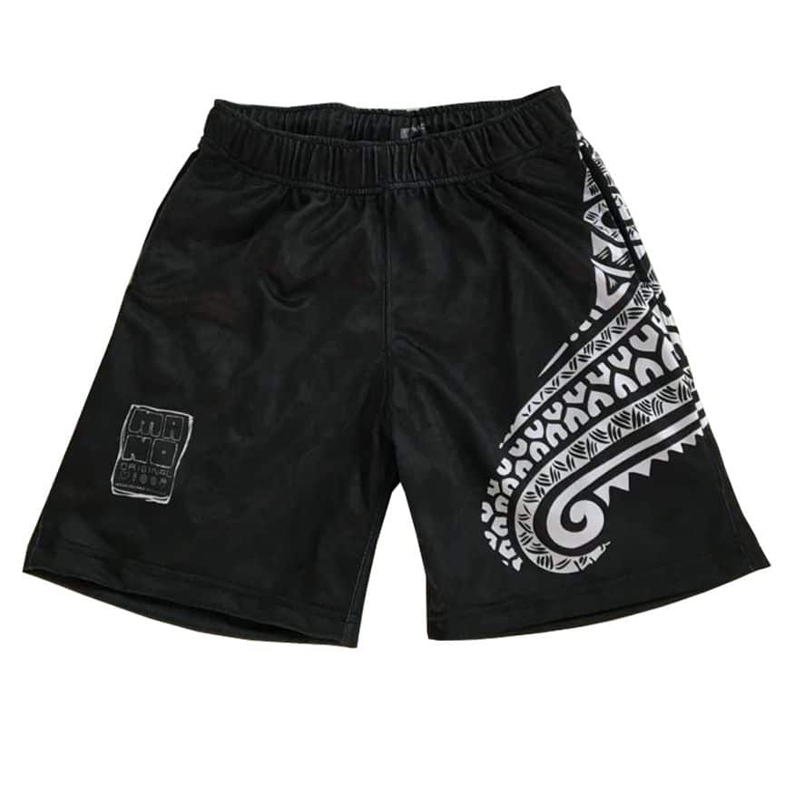 SHORT LARGO C/ BOLSILLOS NEGRO TRIBAL POLINESICO