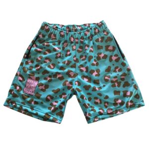 SHOR LARGO C/ BOLSILLOS LEOPARDO TURQUESA