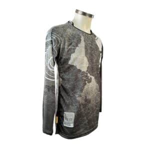 CAMISETA FREERIDER MANO MAPA MUNDI BLANCO Y NEGRO