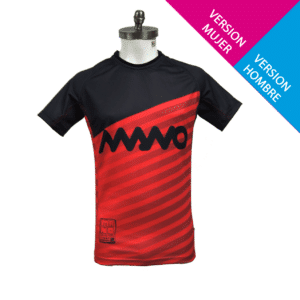 CAMISETA-JERSEY RUGBY TRAINING NEGRA Y ROJO