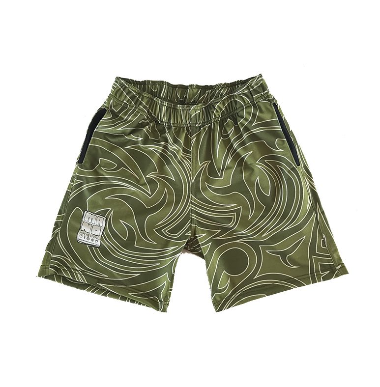 SHORT LARGO C/ BOLSILLOS TRIBAL VERDE